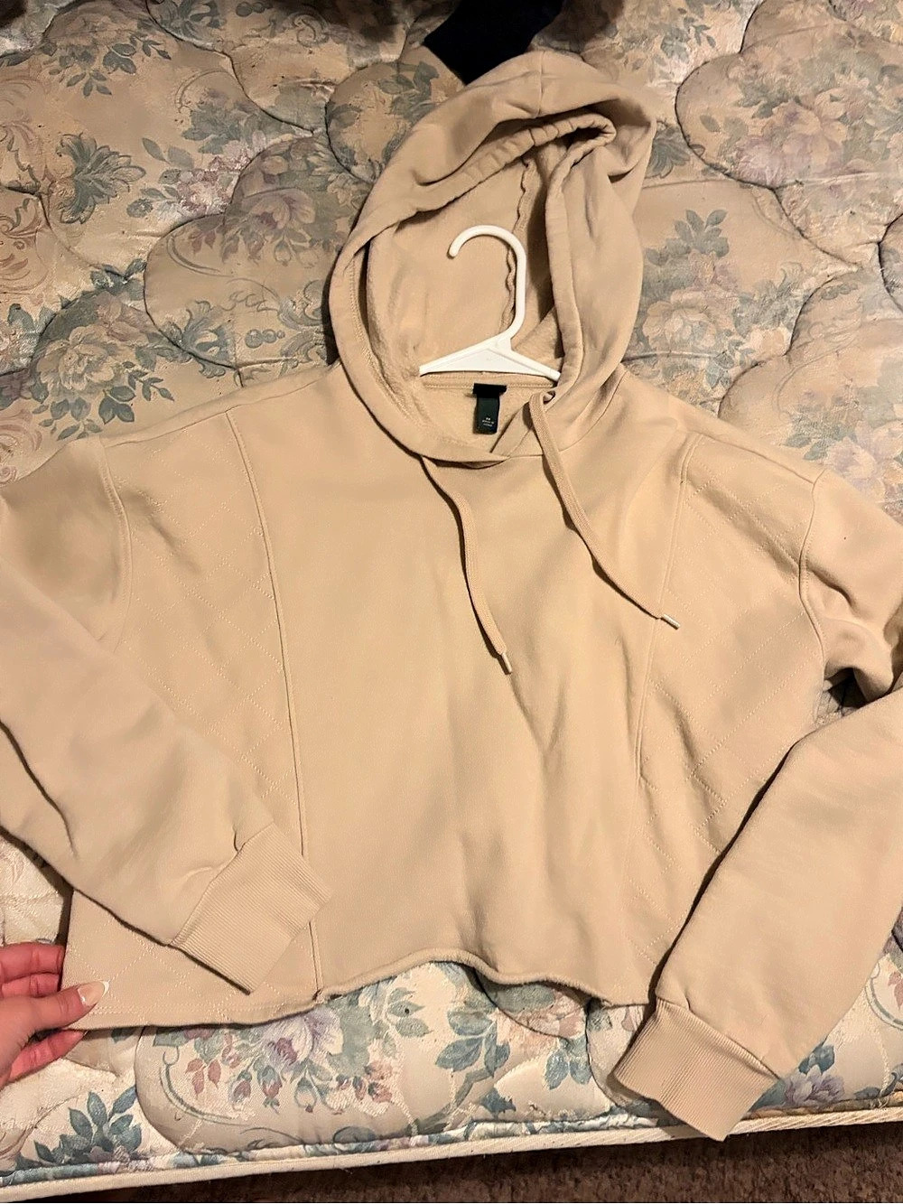 Wild Fable Cropped Hoodie in Tan